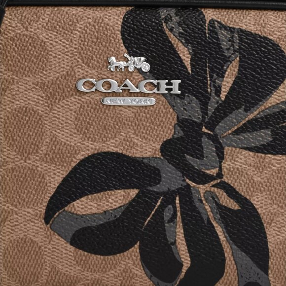🎁 Coach Mini Jamie Camera Bag In Signature Canvas With Bow Print - Picture 4 of 10